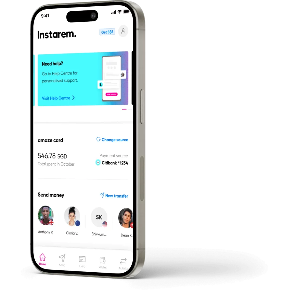 SG Instarem dashboard